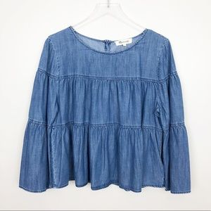 Madewell Denim Tiered Top